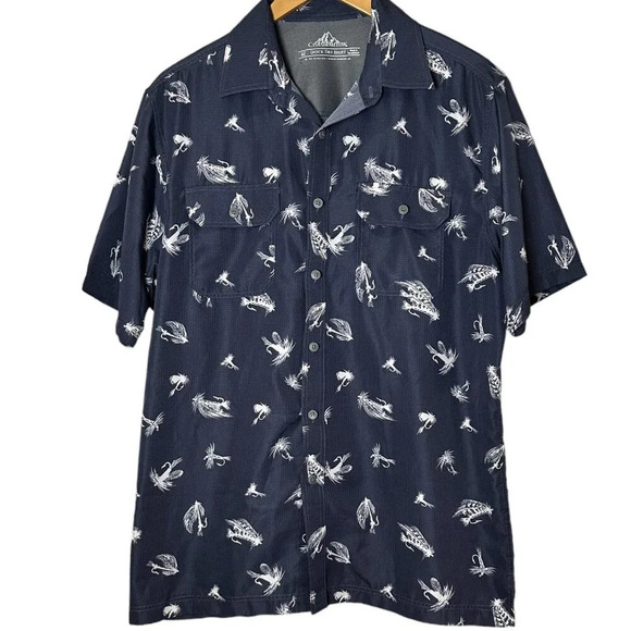 CROFT & BARROW Fishing Sports Quick Dry Hawaiian Shirt M - Picture 1 of 8